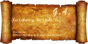 Goldberg Arikán névjegykártya